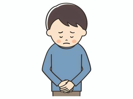 謝罪する男性 謝罪する男性 謝罪,謝る,ごめん,ごめんなさい,お詫び,申し訳ございません,お願い,トラブル,アクシデント,クレームのイラスト素材