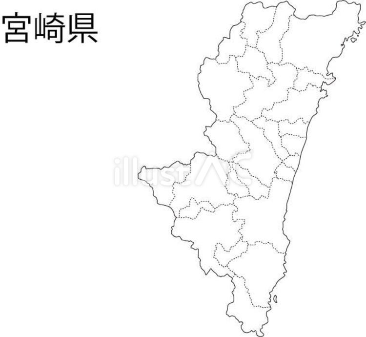 宮崎県・境界線入り 宮崎,宮崎県,境界線のイラスト素材