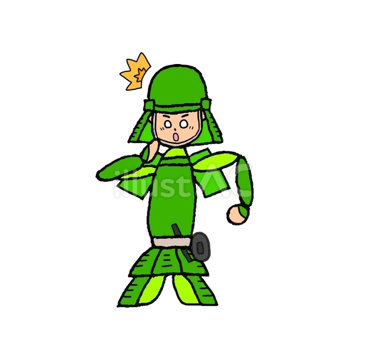 驚く日本の武士 武士,侍,武将のイラスト素材