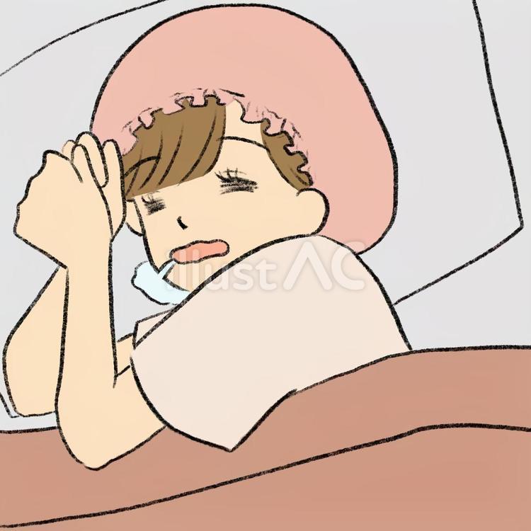 爆睡してる人 人,爆睡,布団のイラスト素材