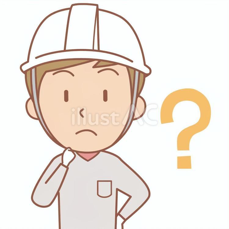 疑問がある先輩男性塗装職人の上半身 疑問,はてな,男性のイラスト素材