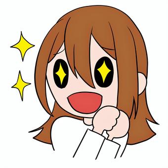 目を輝かせる女性 目を輝かせる女性 女性,人物,笑顔,キラキラ,嬉しい,喜び,表情のイラスト素材