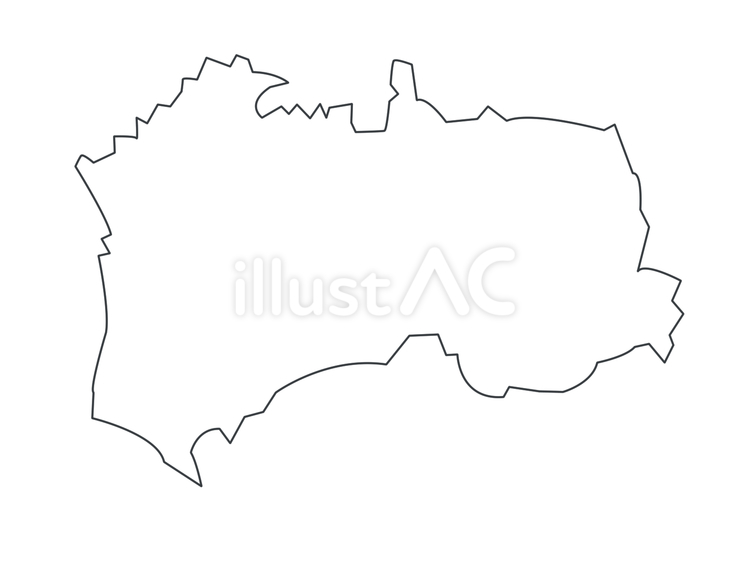 地図・練馬区（線のみ） 地図,日本,地域のイラスト素材