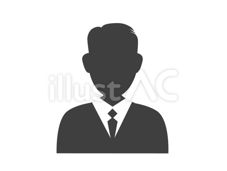 スーツの男性のアイコン　黒 人,アイコン,スーツのイラスト素材