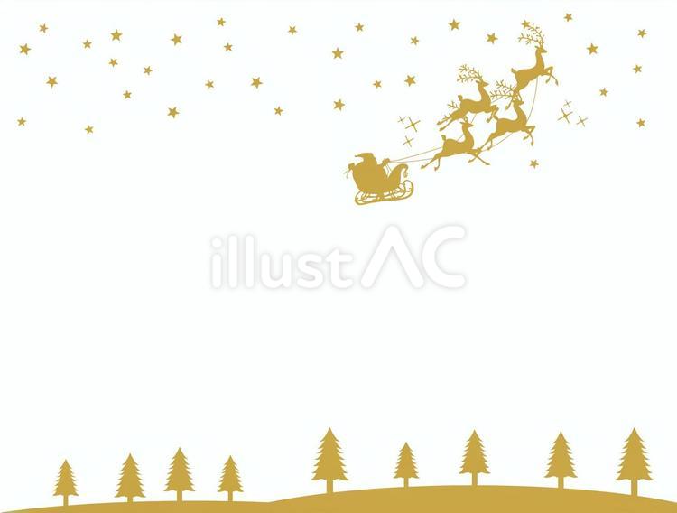 クリスマス クリスマス,金,シルエットのイラスト素材
