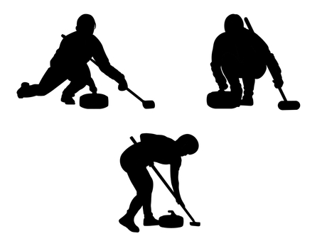 カーリング カーリング,セット,ウインタースポーツ,競技,種目,運動,冬,人,人物,女性のイラスト素材