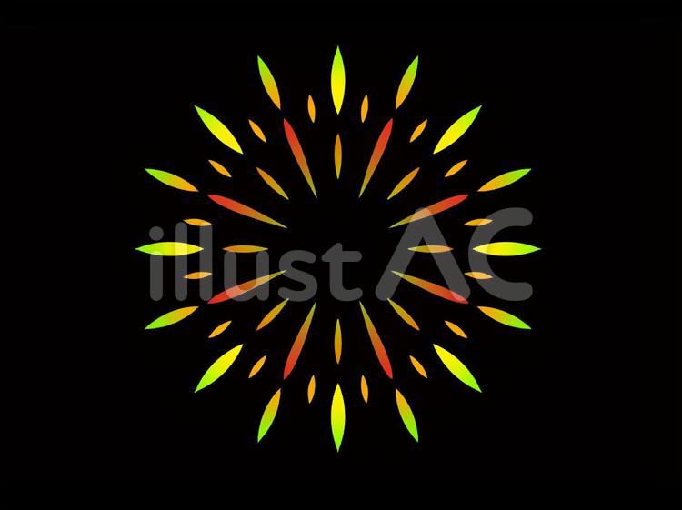 打ち上げ花火(黄色系) 花火,はなび,打ち上げ花火のイラスト素材