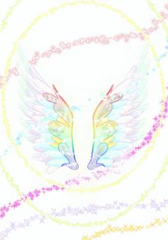 翼ウィング 翼,羽根,虹色の羽,壁紙,背景のイラスト素材