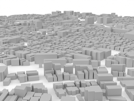 街_立体 ３d,パース,ビル,建物,都会,都市,街,高層,道路,都のイラスト素材