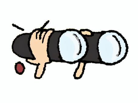 双眼鏡を覗くシルエット 双眼鏡,見る,監視,リアクション,pop調,手描き,お知らせ用,宣伝用,挿絵,ワンポイントのイラスト素材