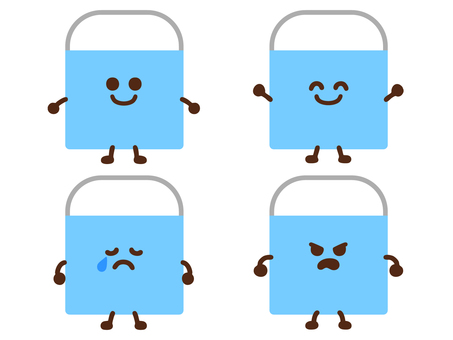 消しゴムくん01 消しゴム,文房具,キャラクター,かわいい,顔,表情,感情,水色,笑顔,涙のイラスト素材