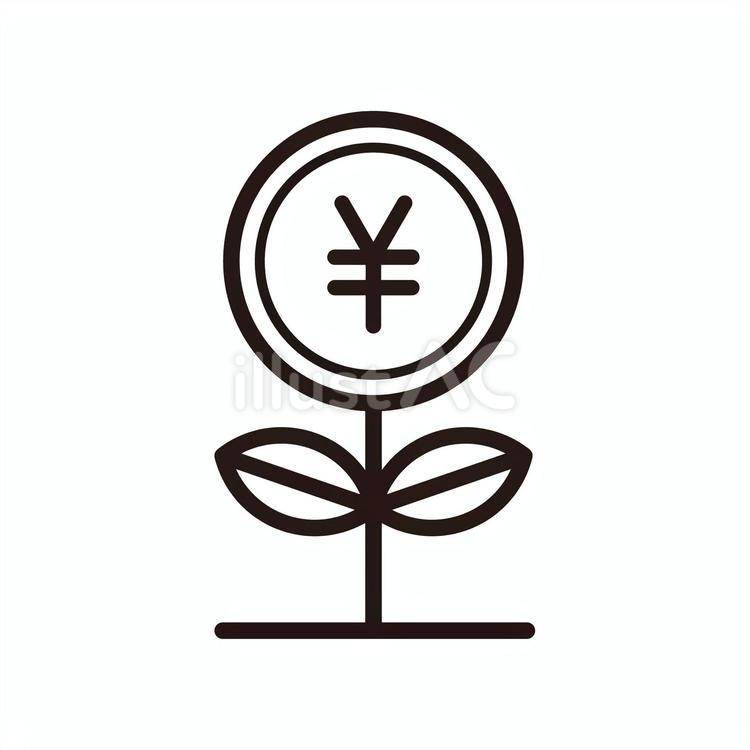 日本円の投資のアイコン お金,金,円のイラスト素材