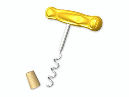 コルクスクリューとコルク栓 コルクスクリューとコルク栓 コルクスクリュー,コルク,ワインオープナー,栓,コルク抜き,蓋,t字型,道具,栓抜きのイラスト素材