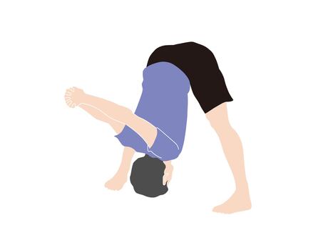 Illustration of a man doing yoga without main lines, , JPG, PNG and AI