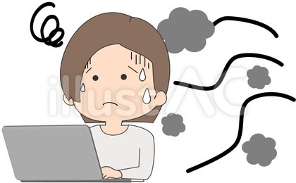 熱気が当たって不快な女性