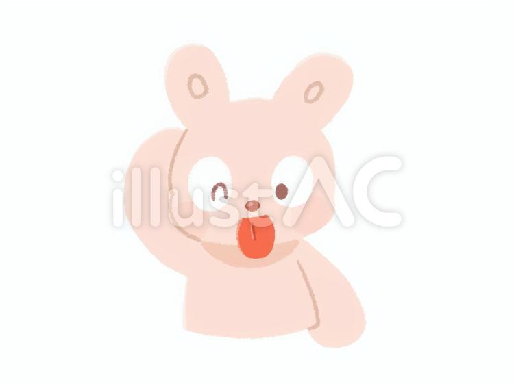 てへぺろうさぎのイラスト てへぺろ,お茶目,ウィンクのイラスト素材
