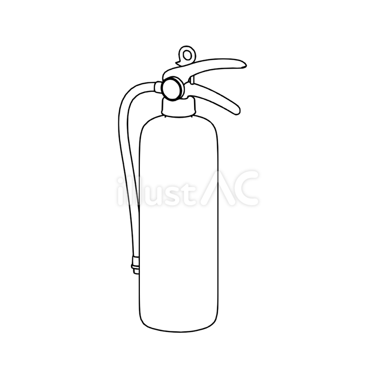消火器の線画 消火器,線画,立体のイラスト素材