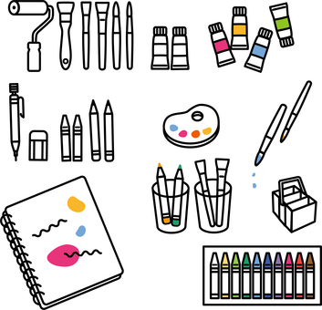 Illustration, paints, pen, pencil, 