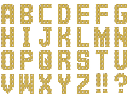 ドットでアルファベット文字 ドット,アルファベット,文字,マーク,セット,丸のイラスト素材