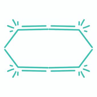 緑色で描いた直線と六角形のあしらい 緑色,直線,六角形,あしらい,イラスト,手描き,手描きイラスト,シンプル,飾り,線画のイラスト素材