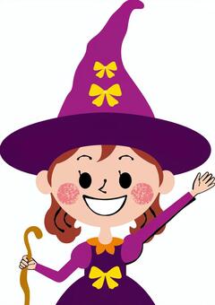 halloween witch child raising left hand, , JPG, PNG and AI