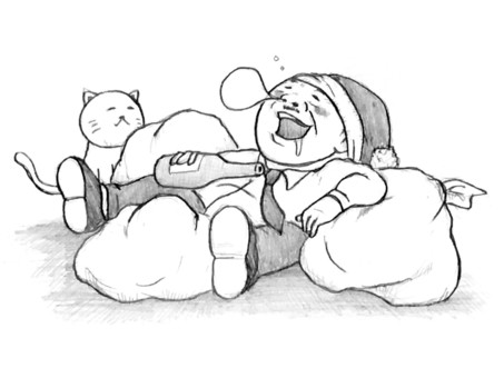Drunk santa, JPG Drunk santa, uncle or mister, hand-drawn illustrations, surrealism, JPG
