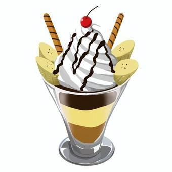 チョコサンデー チョコレート,サンデー,スウィーツ,バナナ,グラス,クリームのイラスト素材