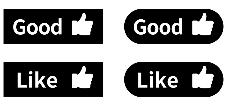 Good、Like アイコン 黒 good,like,アイコン,良い,いいね,高評価,ナイス,サムズアップ,良好,ハンドサインのイラスト素材