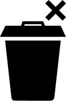 ゴミ箱アイコン ゴミ箱,捨てる,不要,要らない,アイコン,ピクト,モノクロ,シンプルのイラスト素材