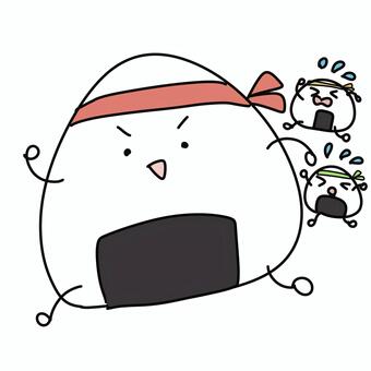 走るおにぎり　おむすび おにぎり,おむすび,米,飯,ご飯,白米,走る,リレー,運動会,競争のイラスト素材