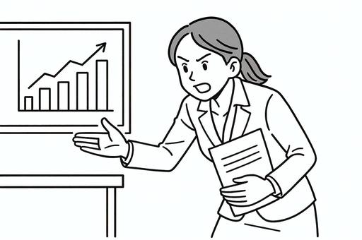 女性営業で一生懸命な様子