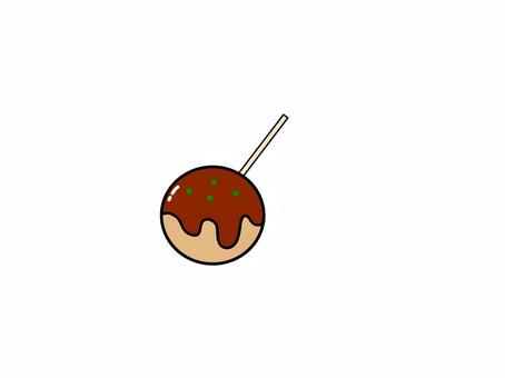 たこ焼き たこ焼き,食べ物,粉もん,つまようじ,単体のイラスト素材