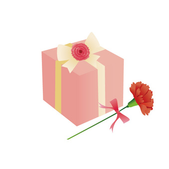 Illustration, carnation, present, mother's day, JPG, PNG and EPS