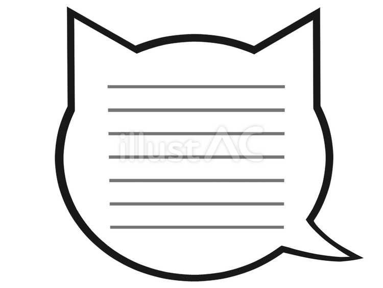 罫線付き　白猫　吹き出し　イラスト 白猫,吹き出し,罫線のイラスト素材
