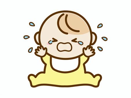泣く赤ちゃん、泣き顔・ぐずる・ギャン泣き 赤ちゃん,泣く,泣き顔,涙,かわいい,ギャン泣き,ぐずる,ぐずり泣き,不機嫌,寝ぐずりのイラスト素材