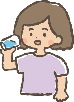 水分補給 熱中症,熱い,暑い,夏,女性,夏バテ,直射日光,医療,脱水,コップのイラスト素材