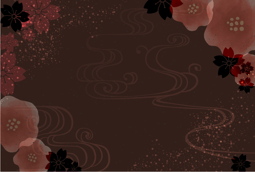 黒い和風のフレーム素材 和柄,黒,フレーム,和風,背景,芸術,美術,アート,バックグランド,バックグラウンドのイラスト素材