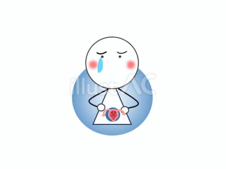 女性の体を守る！子宮の健康状態イラスト③ 子宮,卵巣,卵管のイラスト素材