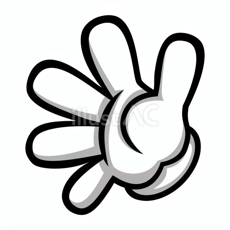使える手シリーズ「パー」 手,白手袋,ハンドサインのイラスト素材