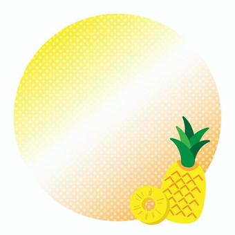 松圓框04漸變, 松, 菠萝, 框架, JPG, PNG 和 EPS