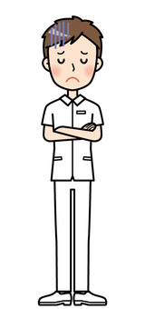 Illustration, nurse, to feel down, sad, JPG and PNG