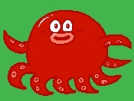 走るタコのドット ドット絵,タコ,レトロ,ゲーム,ピクセルアート,走るのイラスト素材