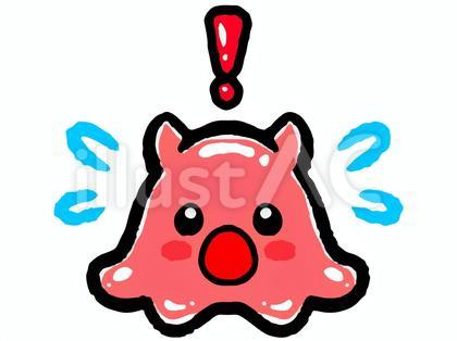 驚くメンダコの落書き風イラスト素材
