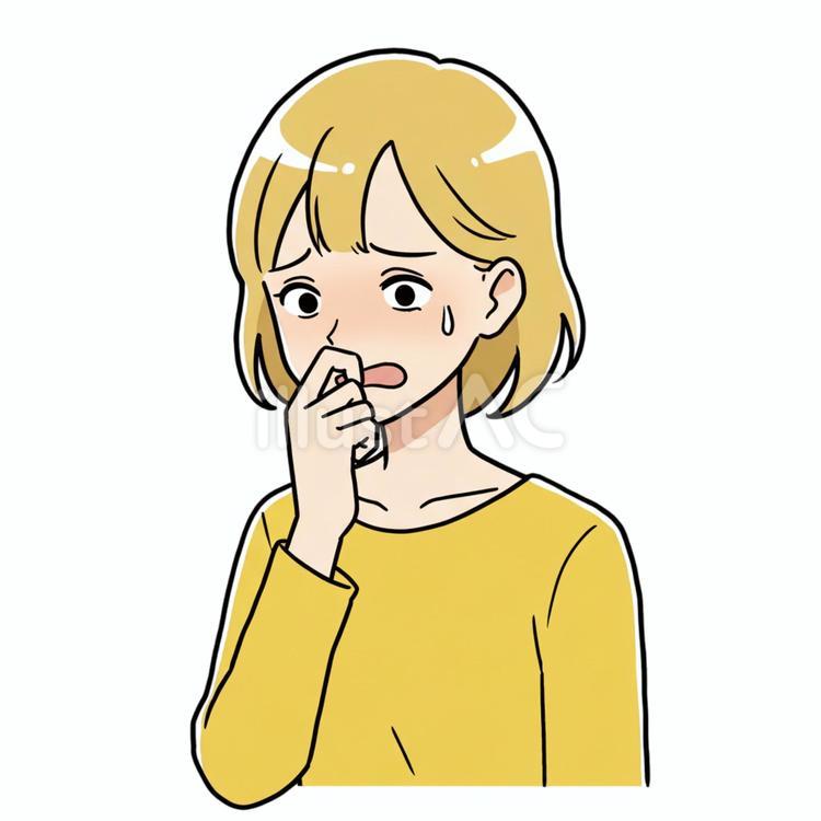 やらかしてしまった人 女性,カットソー,金髪のイラスト素材