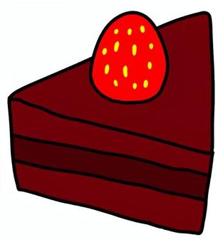 チョコレートケーキ チョコレートケーキ チョコレート,ケーキ,おやつ,スイーツ,甘い,いちご,食べ物,手書き,アイコンのイラスト素材