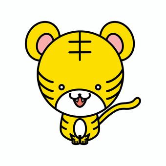 かわいい干支アイコン（とら） とら,干支,十二支,かわいい,ゆるかわ,デフォルメ,イラスト,線画,シンプル,アイコンのイラスト素材