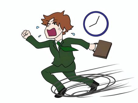 遅刻 急ぐ,焦る,慌てる,まずい,時間がない,走る,男,男性,ビジネスマン,出勤のイラスト素材