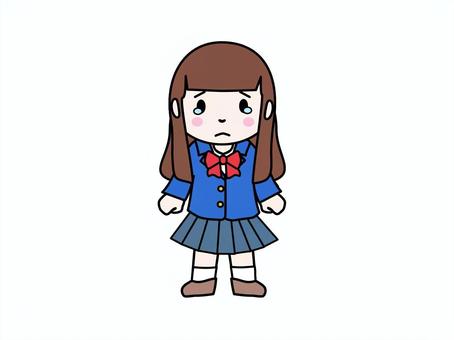 泣く 泣く,涙,泣き顔,泣顔,泣き,女子高生,女の子,制服,ブレザー,悲しいのイラスト素材