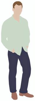立っている男性 イラスト 立っている,人,男性,人物,直立,白人,外人,シルエット,顔なし,立つのイラスト素材
