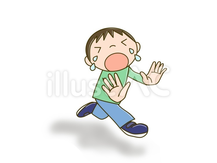 走って逃げる　男の子 男の子,男児,子どものイラスト素材